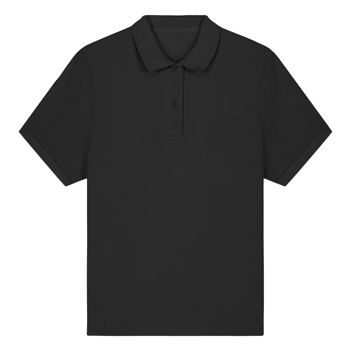 BLACK LOGO - Women's Fitted Organic Poloshirt