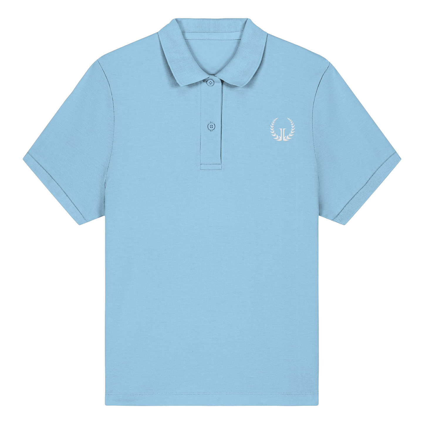 WHITE LOGO - Women's Fitted Organic Poloshirt