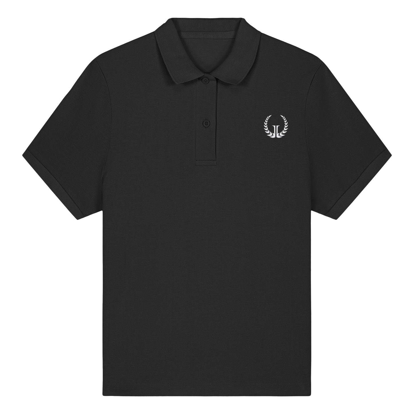 WHITE LOGO - Women's Fitted Organic Poloshirt