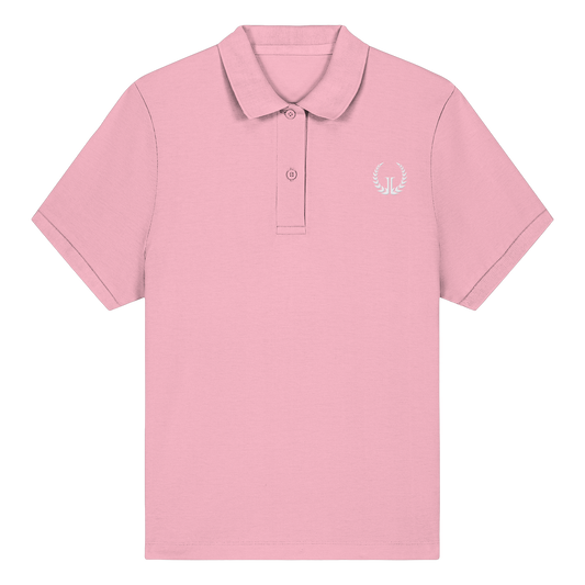 WHITE LOGO - Women's Fitted Organic Poloshirt